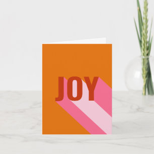 Mod Retro Bright farbenfroh rosa Orange Joy Foto Feiertagskarte