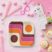 Mod Retro-Design im Stil der 1970er Jahre mit geom Pappteller (Party)
