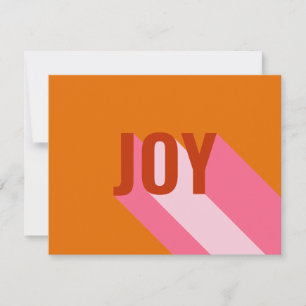 Mod Retro Hell Farbe Rosa Orange Freude Foto Feiertagskarte