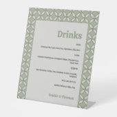 Mod Retro Hochzeitsheime Grüne Getränke aus dem Mi Sockelschild (Vorderseite)