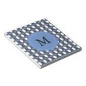 Mod Retro Monogram Blue Abstrakt Scarab Muster Notizblock (angewinkelt)