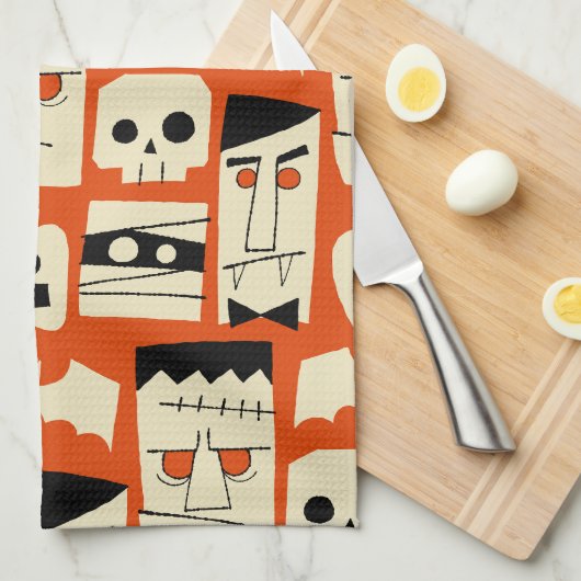 Mod Retro Monster Geschirrtuch (Viertel Falte)
