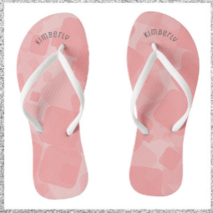 Mod Retro Pink Squares Muster Badesandalen