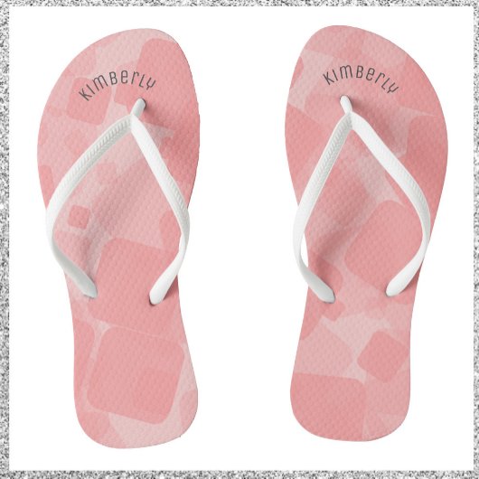 Mod Retro Pink Squares Muster Badesandalen