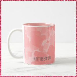 Mod Retro Pink Squares Muster Zweifarbige Tasse