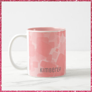 Mod Retro Pink Squares Muster Zweifarbige Tasse