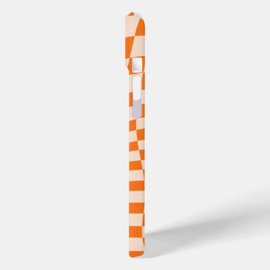 Mod Retro Psychedelic Orange kariertes Muster Case-Mate iPhone Hülle (Rückseite / Links)
