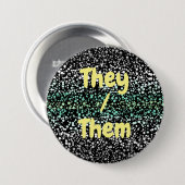 Mod Retro Quirky Groovy Boho Paragender Pride Button (Vorne & Hinten)