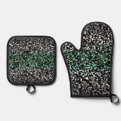 Mod Retro Quirky Groovy Boho Paragender Pride Ofenhandschuh & Topflappen-Set (Vorderseite)