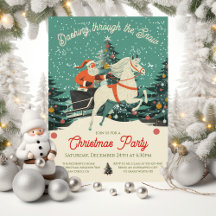 Mod Retro Santa's Sleigh fahren Weihnachts-Party