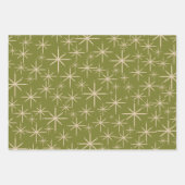 Mod Retro Sternexplosionen Orange Aquamarin Olive Geschenkpapier Set (Vorderseite 3)