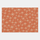 Mod Retro Sternexplosionen Orange Aquamarin Olive Geschenkpapier Set (Vorderseite)