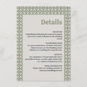 Mod Retro Wedding Details Olivenöl Grün Begleitkarte (Vorderseite)