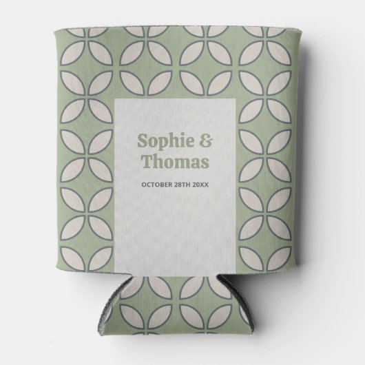 Mod Retro Wedding Olive Green Dosenkühler (Vorderseite)