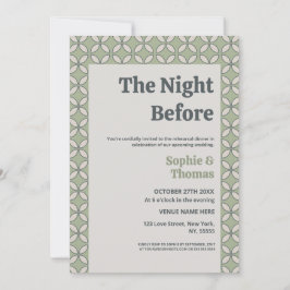 Mod Retro Wedding Olive Green Einladung