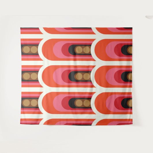 Mod-Retroteppiche aus der Mitte des Jahrhunderts Wandteppich (Vorderseite (Horizontal))