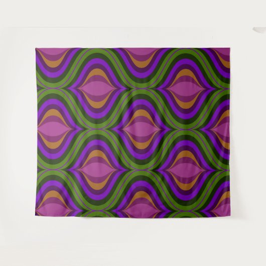 Mod-Retroteppiche aus der Mitte des Jahrhunderts Wandteppich (Vorderseite (Horizontal))