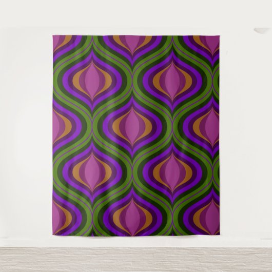 Mod-Retroteppiche aus der Mitte des Jahrhunderts Wandteppich (Vorderseite)