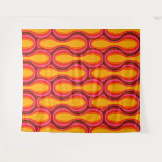 Mod-Retroteppiche aus der Mitte des Jahrhunderts Wandteppich (Vorderseite (Horizontal))