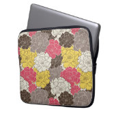 Mod-rosa gelbes Brown-Blumen-Blumenlaptop-Hülse Laptopschutzhülle (Vorderseite Links)