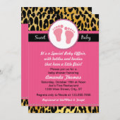 Mod-rosa Leopard-Baby-Duschen-Einladungen Einladung (Vorne/Hinten)