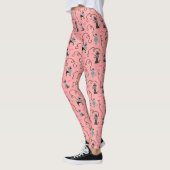 Mod-Rosa-Schwarz-cooles Muster 50er des Leggings (Links)