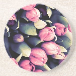 Mod-rosa Tulpe-runder dekorativer Untersetzer