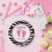 Mod-Rosa und Zebra-PapierParty-Teller, Baby-Dusche Pappteller (Party)