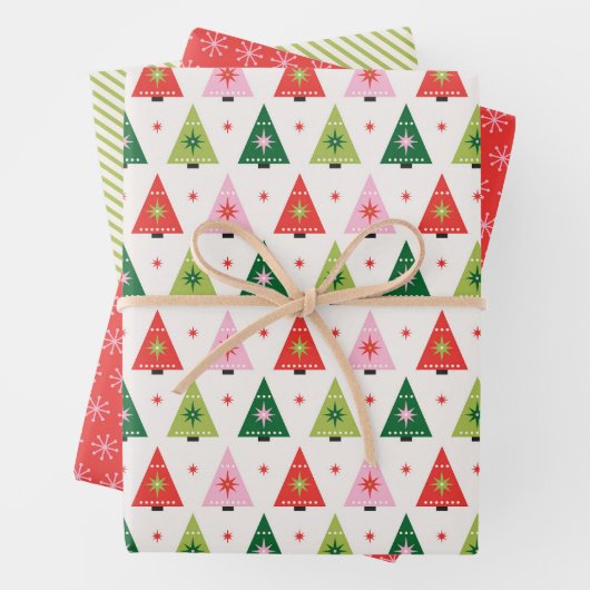 Mod Rot und Grün Geschenkpapier Set (Beispiel)