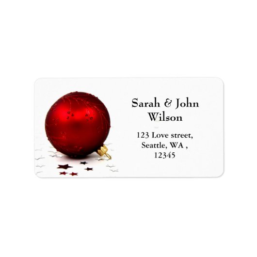 Mod-Rote Ornamente, Rückadressschild Adressaufkleber (Vorne)