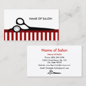 Mod-roter weißer Friseur Stripes Visitenkarte (Vorne/Hinten)