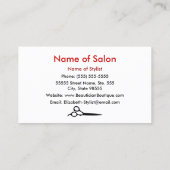 Mod-roter weißer Friseur Stripes Visitenkarte (Rückseite)