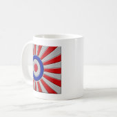 Mod Roundel Asian Sunburst in Carbon Fibre Style Kaffeetasse (Vorderseite Links)