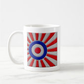 Mod Roundel Asian Sunburst in Carbon Fibre Style Kaffeetasse (Links)