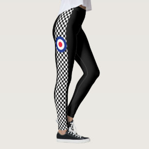 Mod Roundel Scooter Style Schachbretts Decke auf Leggings