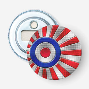 Mod Roundel Sonnendurchbruch-Kohlenstoff-Faser-Art Flaschenöffner