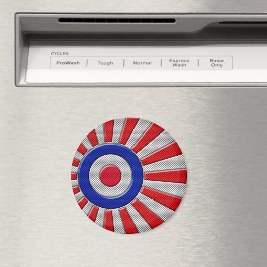 Mod Roundel Sunburst Carbon Fibre Style Magnet (In Situ (Geschirrspüler))