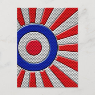 Mod Roundel Sunburst Carbon Fibre Style Postkarte