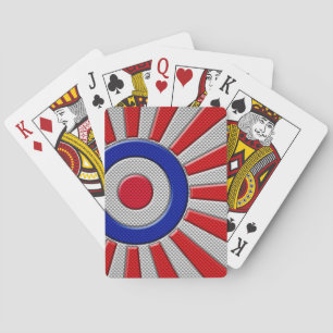Mod Roundel Sunburst Carbon Fibre Style Spielkarten