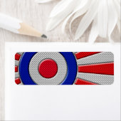 Mod Roundel Sunburst Design im Carbon Fibre Stil (Insitu)