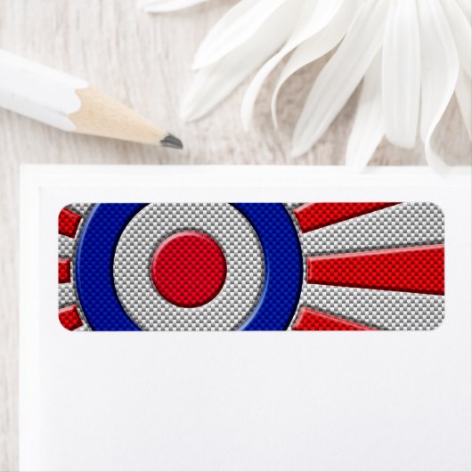 Mod Roundel Sunburst Design im Carbon Fibre Stil (Insitu)