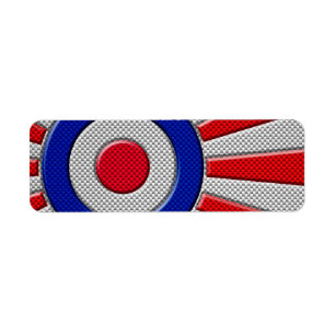 Mod Roundel Sunburst Design im Carbon Fibre Stil