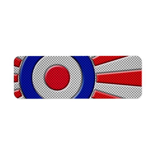 Mod Roundel Sunburst Design im Carbon Fibre Stil (Vorne)