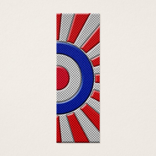 Mod Roundel Sunburst Design im Carbon Fibre Stil (Vorderseite)