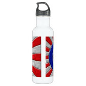 Mod Roundel Sunburst Design im Carbon Fibre Stil Trinkflasche (Rückseite)