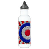 Mod Roundel Sunburst Design im Carbon Fibre Stil Trinkflasche (Links)