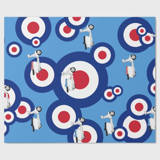 Mod Roundel und Roller-Entwurfsgeschenk Verpackung Geschenkpapier (Flach)