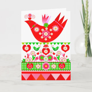 Mod Scandi Holiday Bird Card Feiertagskarte