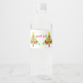 Mod Scandi Holiday Bird Flaschenlabel Wasserflaschenetikett