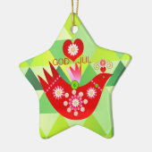 Mod Scandi Holiday Bird Keramik Ornament (Links)